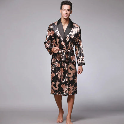 Golden Dragon Silk Bathrobe