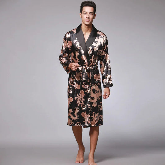 Golden Dragon Silk Bathrobe