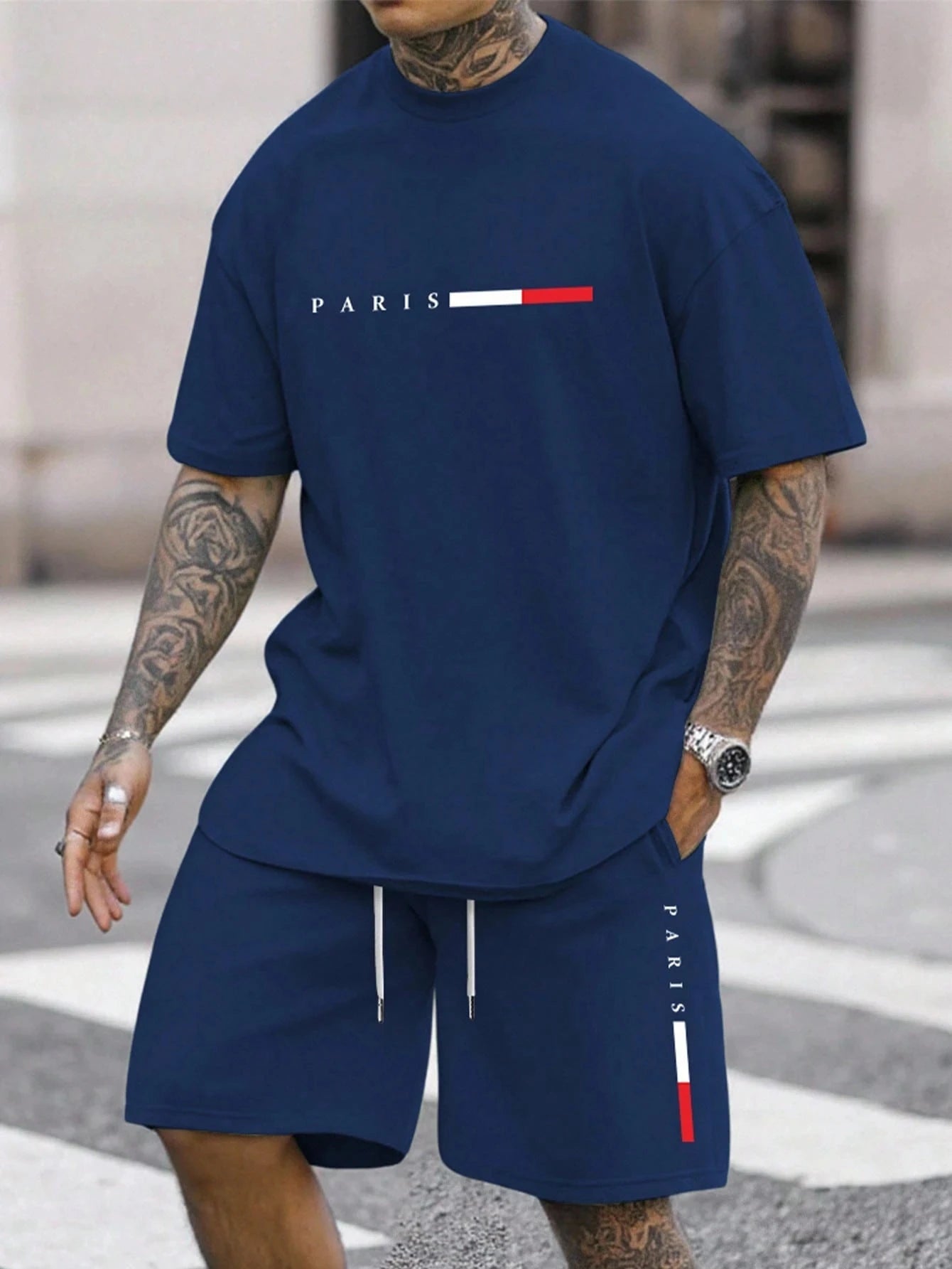 O-Neck Running Tracksuit Two-Piece Set