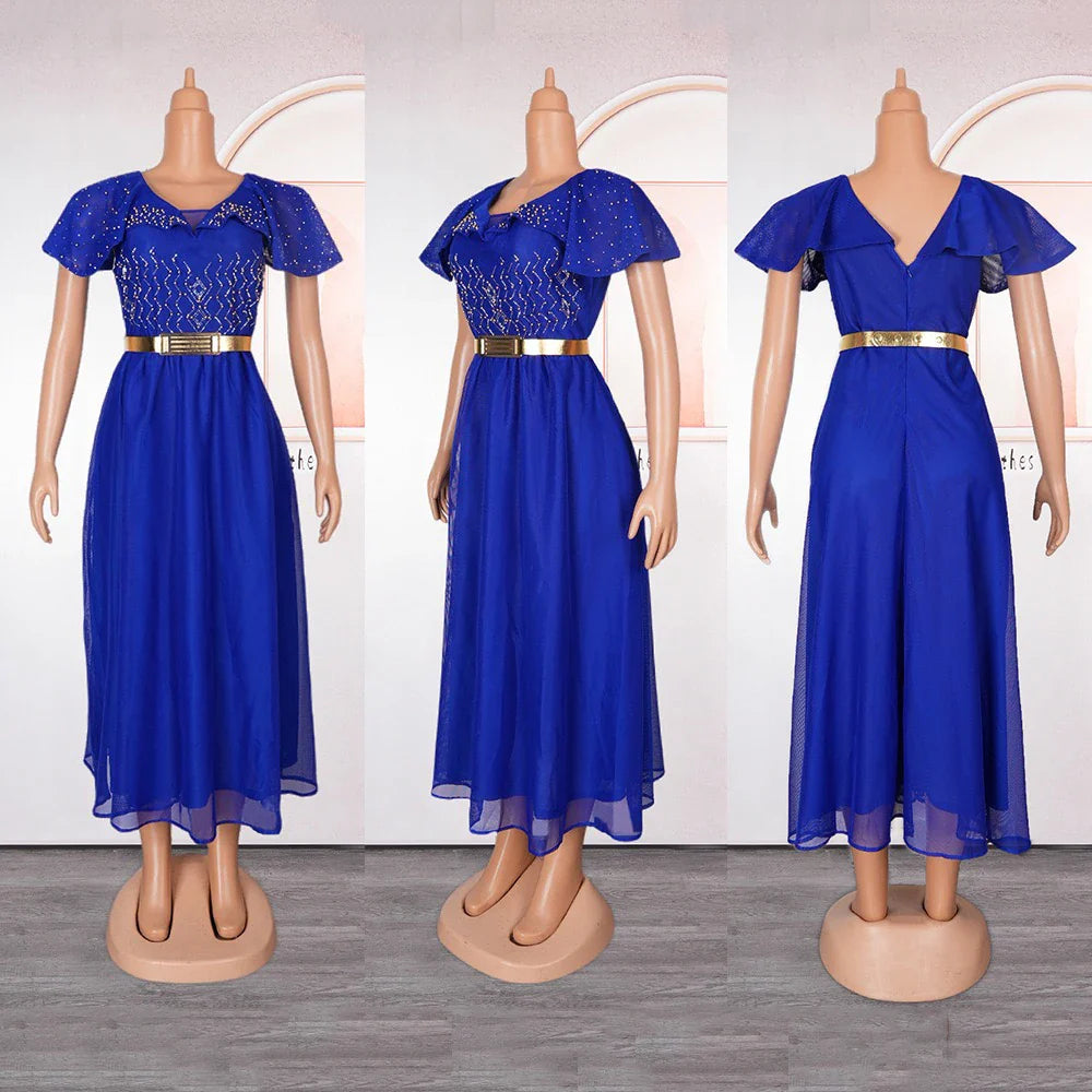 Elegant Ruffle Sleeve Party Dress