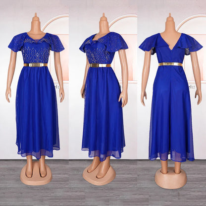 Elegant Ruffle Sleeve Party Dress