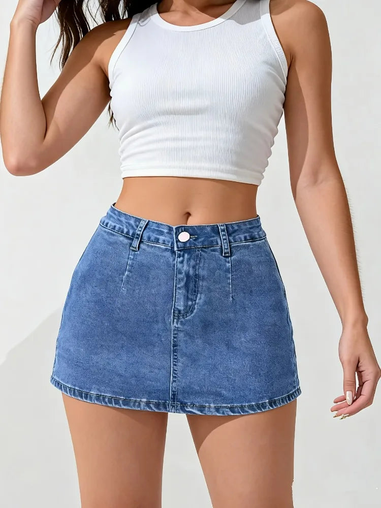 Stretch Denim Skort