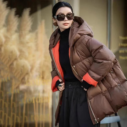 Oversized Hooded Down Jacket