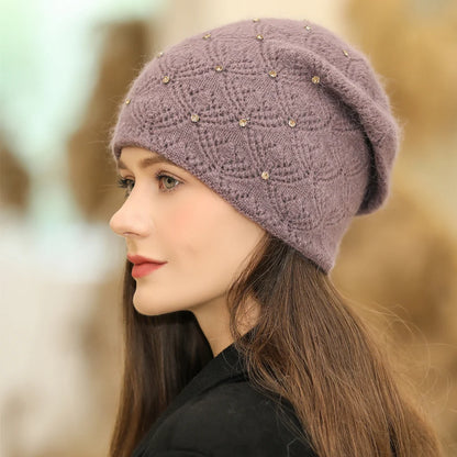 Rabbit Fur Blend Beanie