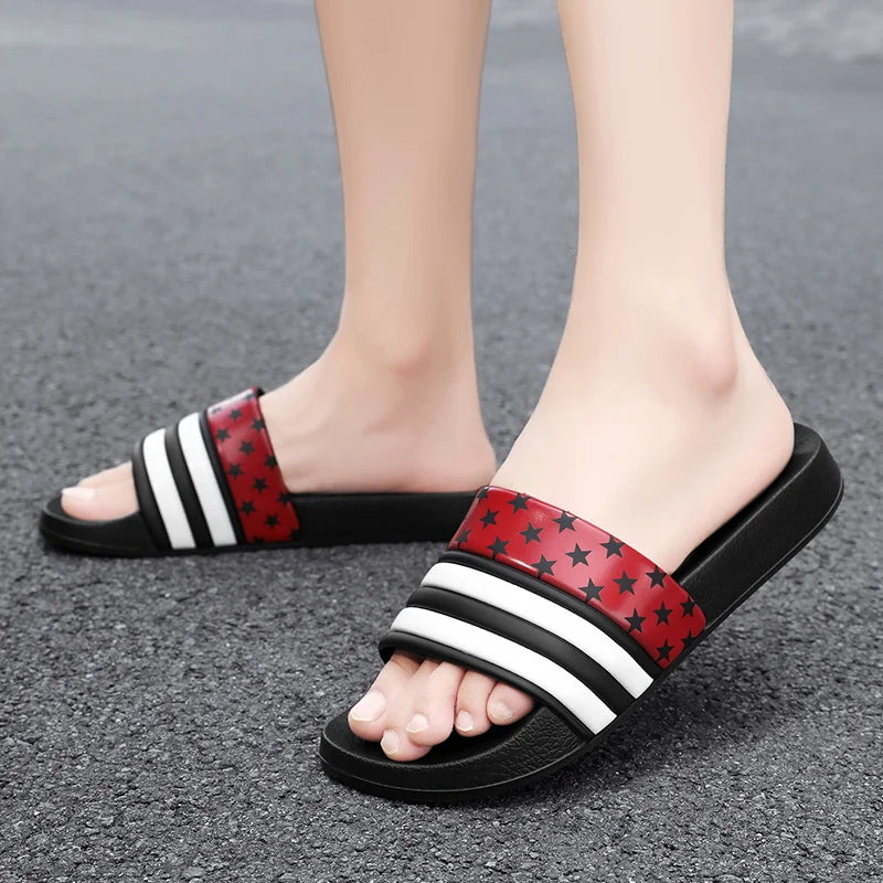Eva Platform Striped Slippers