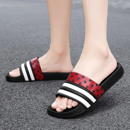 Eva Platform Striped Slippers