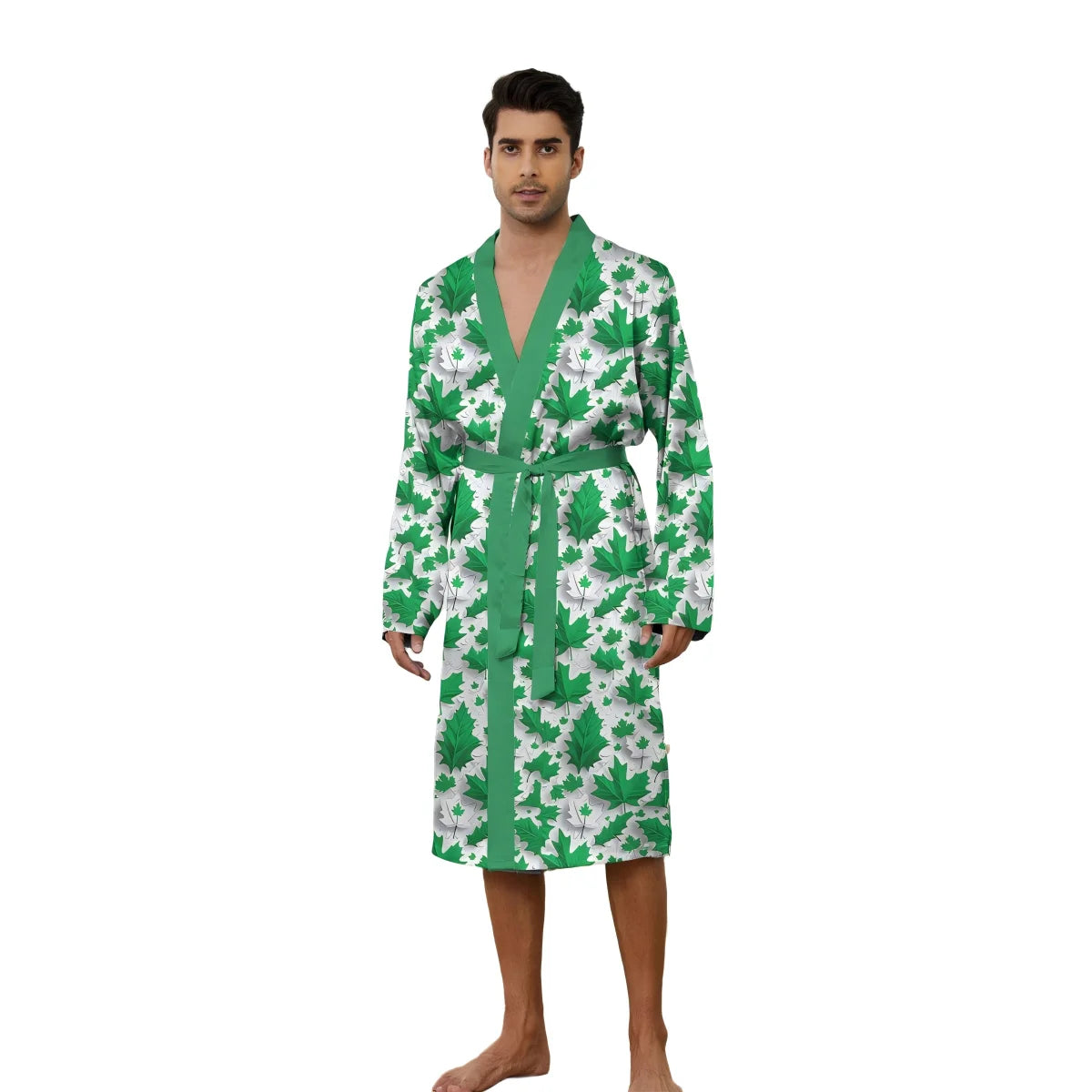 Green Leaf Print Pajamas