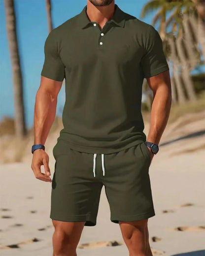 Polo Shirt Sports Two-Piece Set