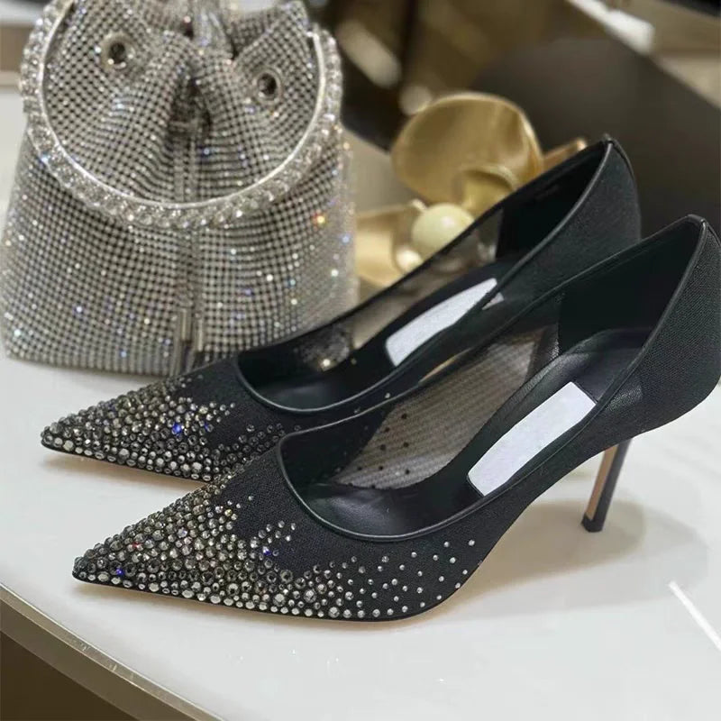 Mesh Pointed Stilettos
