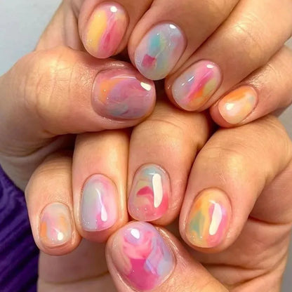 Pink Floral Press On Nails