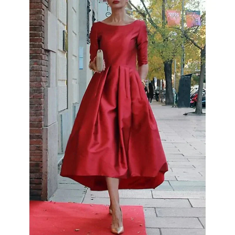 Elegant Pleated Midi Dress
