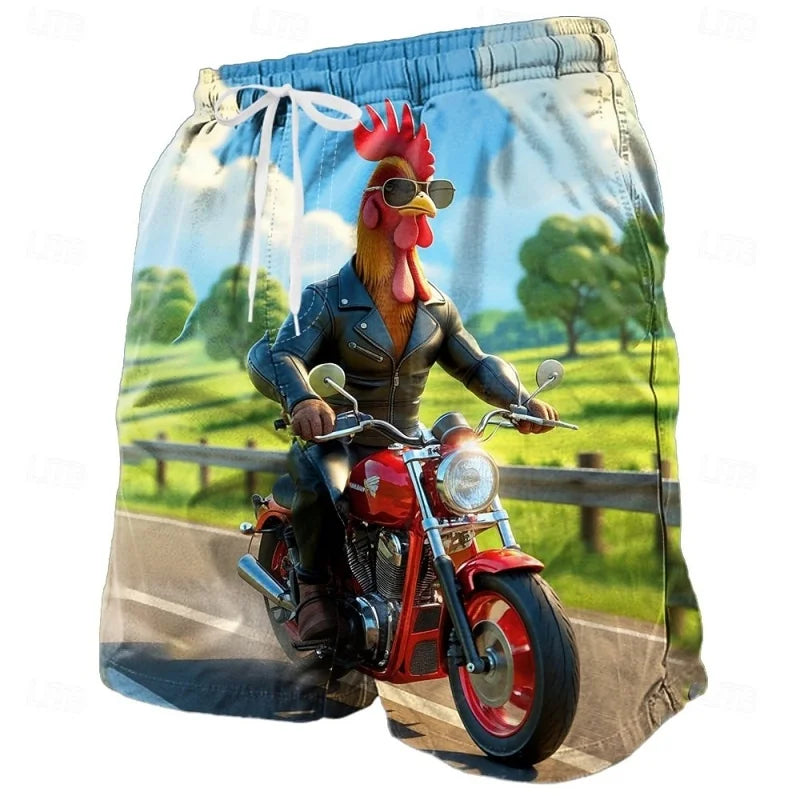 Tropical 3D Graphic Swim Trunks