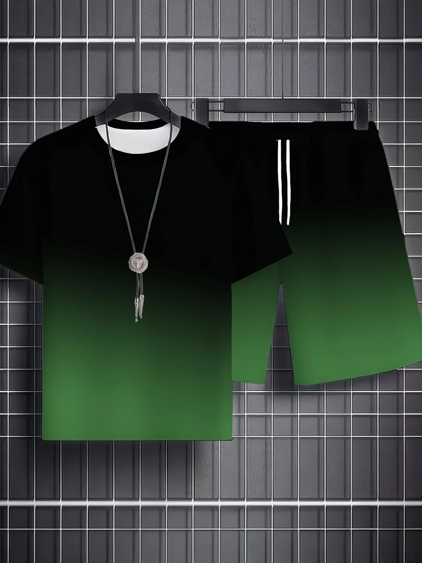 Athletic T-Shirt Drawstring Shorts Set