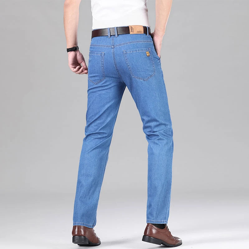 Lyocell Blend Straight Leg Jeans