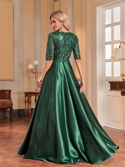 Abstract Satin V-Neck Dress