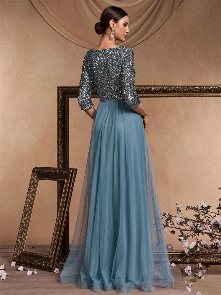 Tiered Sequin Gown