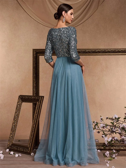 Tiered Sequin Gown