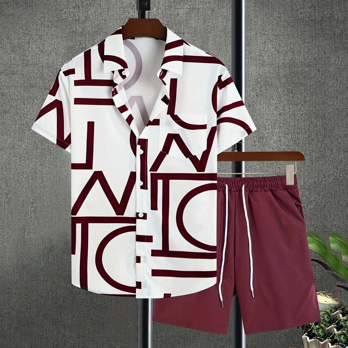 Hawaiian 3D Print Shirt Shorts Set