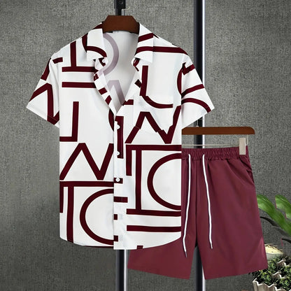 Hawaiian 3D Print Shirt Shorts Set