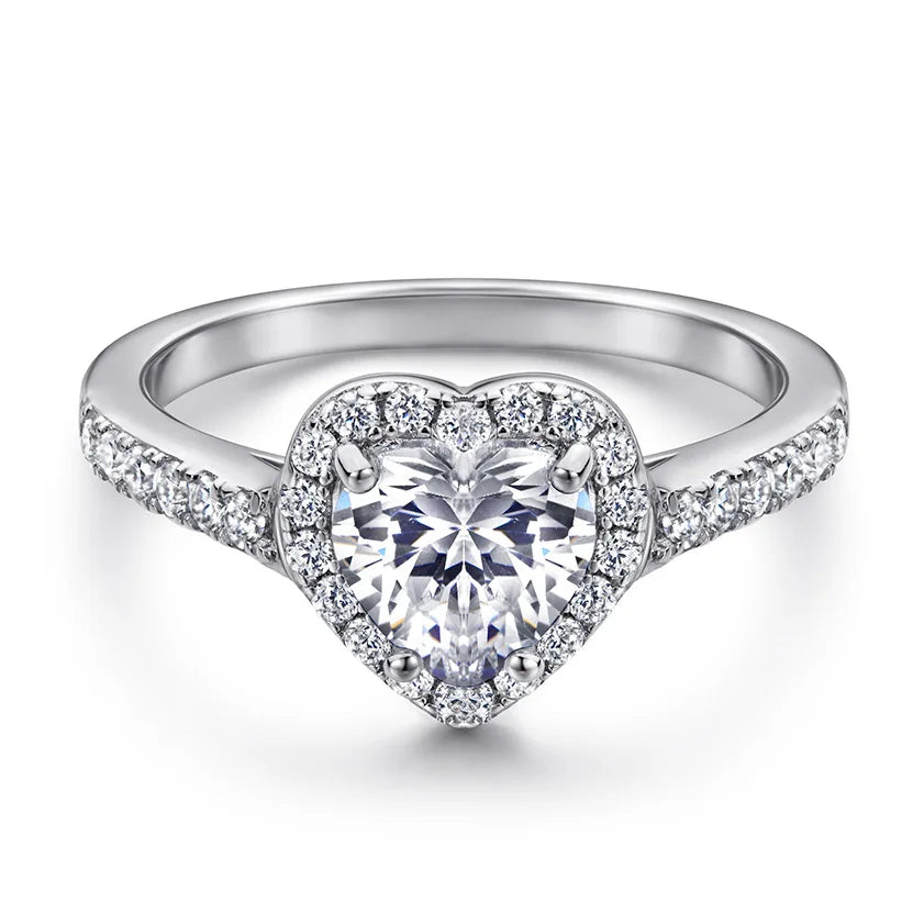 Pink Heart Moissanite Ring