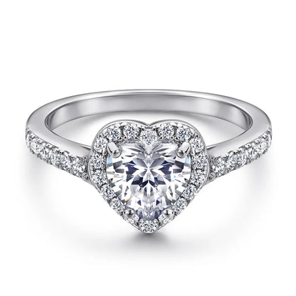 Pink Heart Moissanite Ring