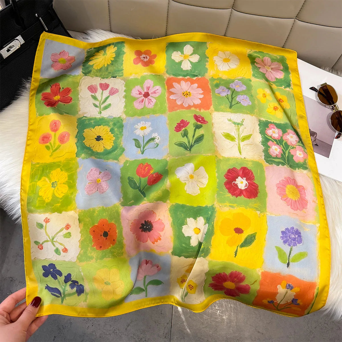 Fruit Print Korean Square Scarf