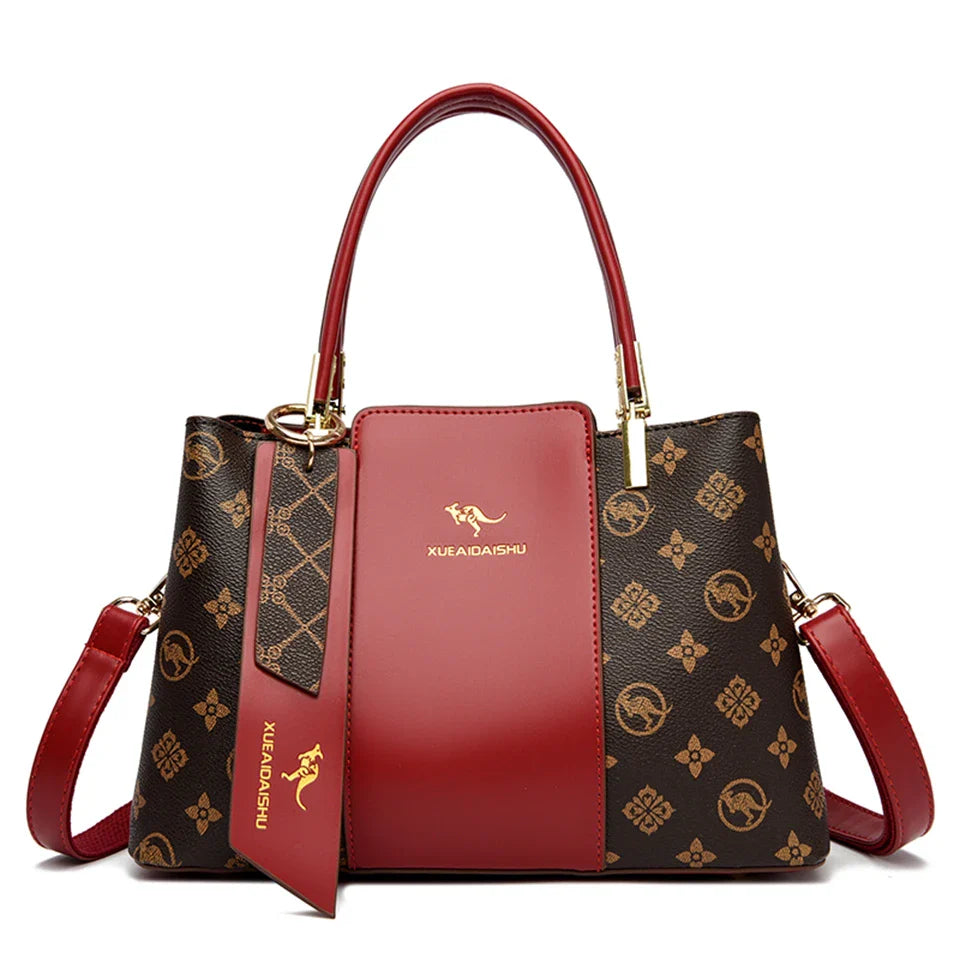 Printed Leather Shoulder Bag