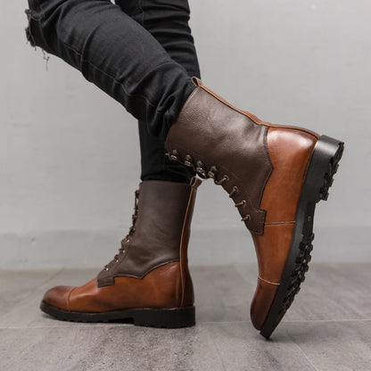 Leather Chelsea Pointed Toe Boots