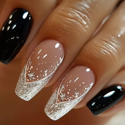 Glitter Coffin Press On Nails