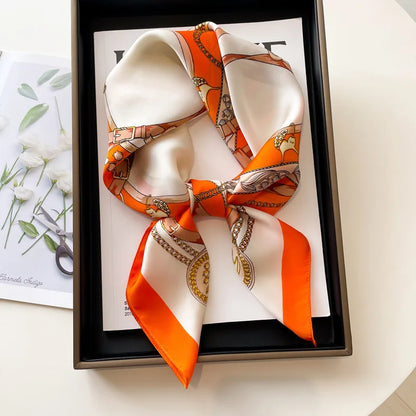 Twill Colorful Print Square Scarf
