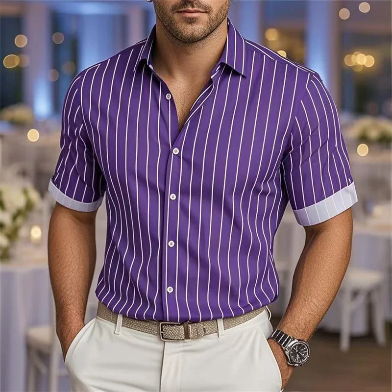 Striped Silk Party Shirt