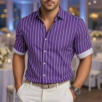 Striped Silk Party Shirt