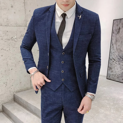 Two-Button Fitted Groom Suit Set