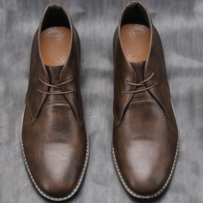 Leather Retro Ankle Boots