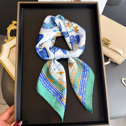 Floral Polyester Square Scarf