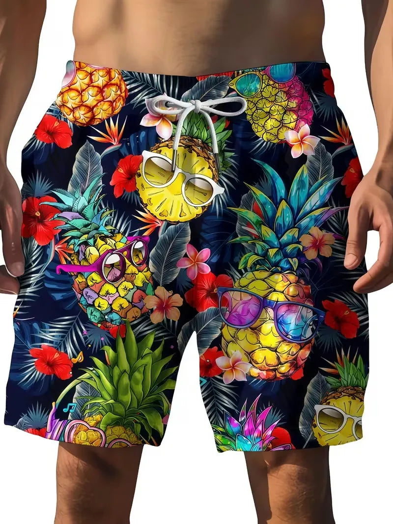 Pineapple Rainbow Print Shorts