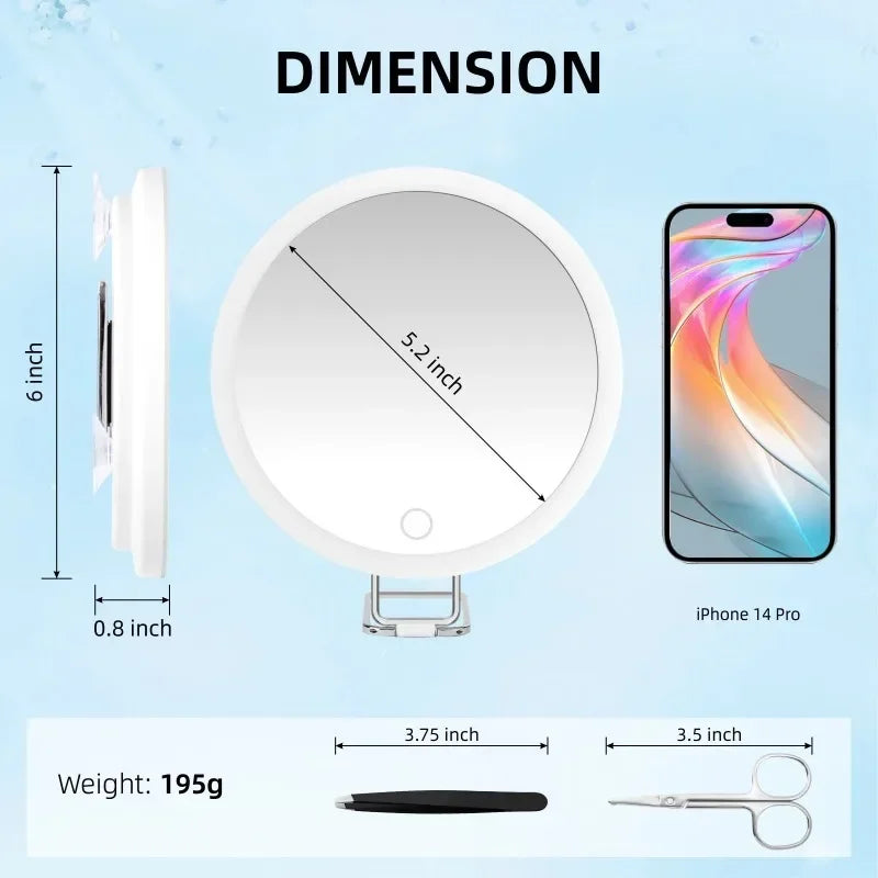 6-Inch Magnifying Mirror with Light