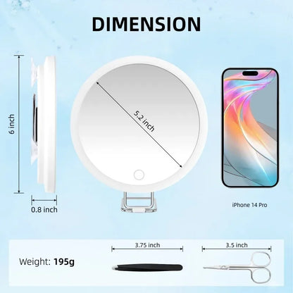 6-Inch Magnifying Mirror with Light
