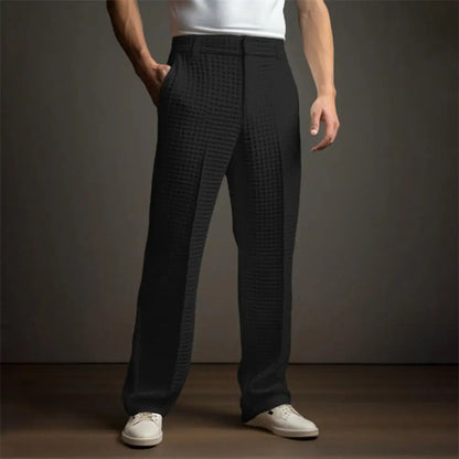Waffle Dress Wide-Leg Trousers