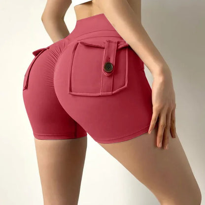 Nylon Ruched Waistband Shorts