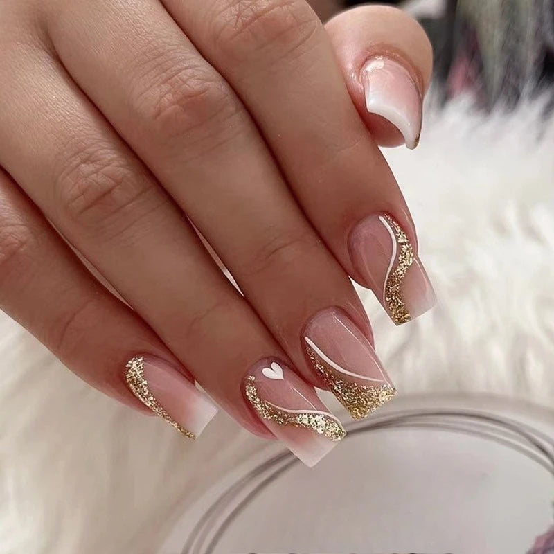 Glitter Coffin Press On Nails
