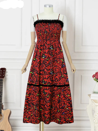 Bohemian Lace Patchwork Strap Dress