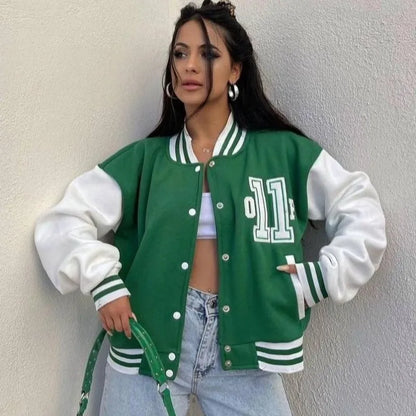 Letter Print Bomber Jacket
