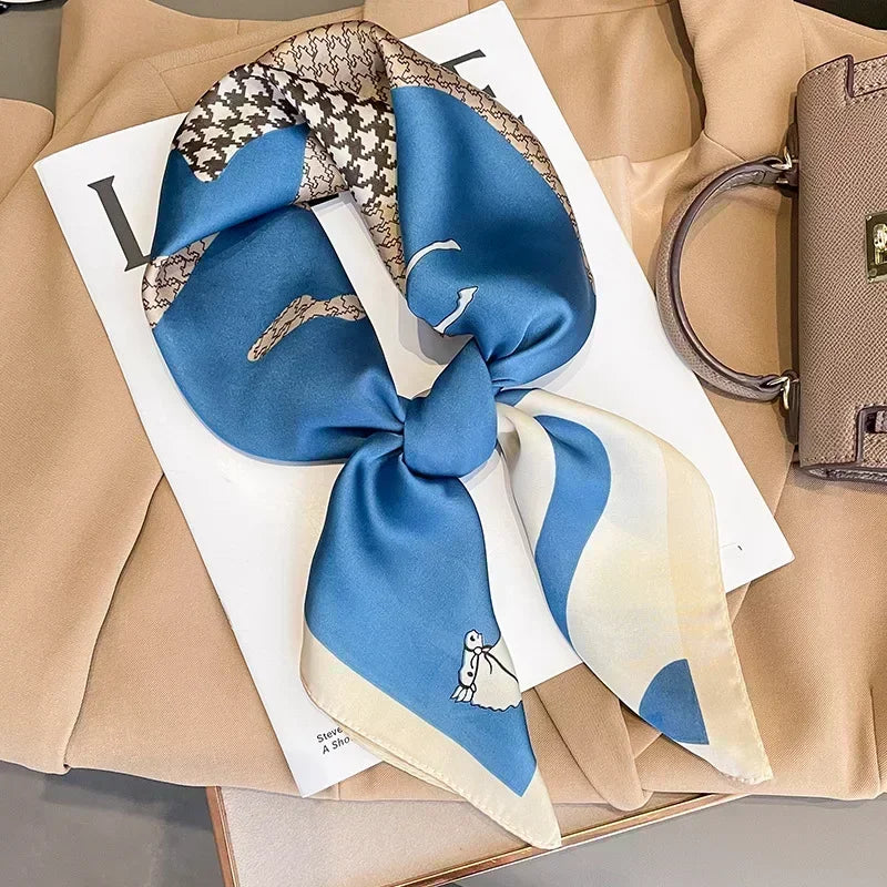 Luxury Print Silk Square Scarf