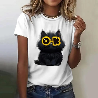 Angry Cat Graphic T-Shirt
