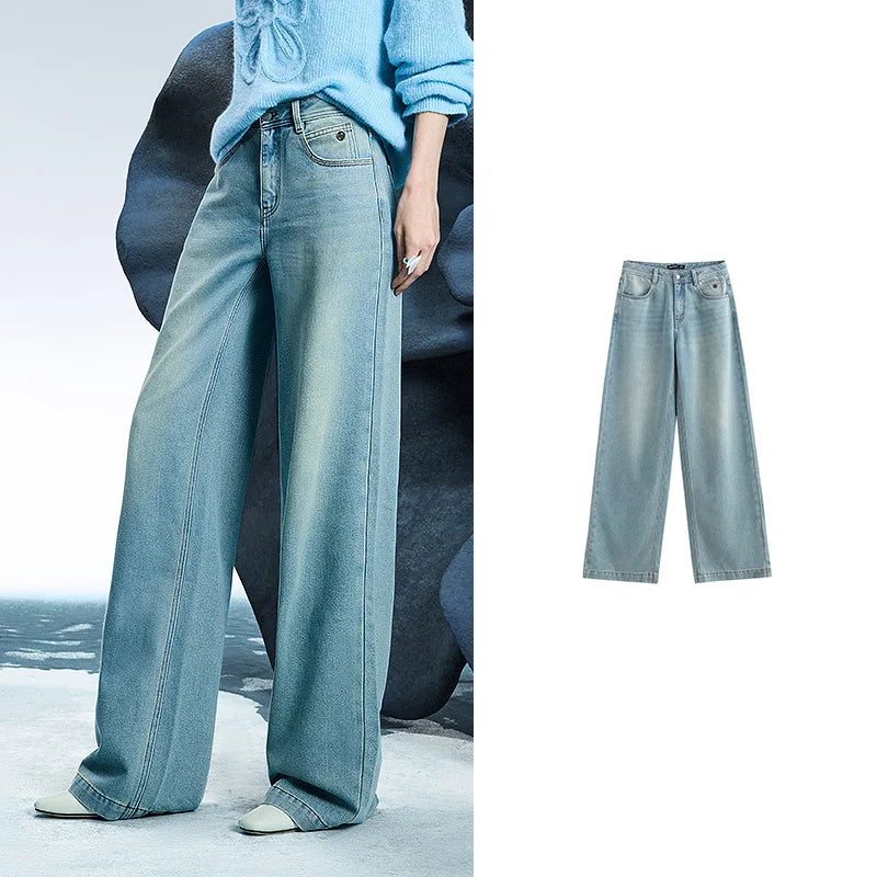 Toyouth Mid-Waist Wide-Leg Jeans