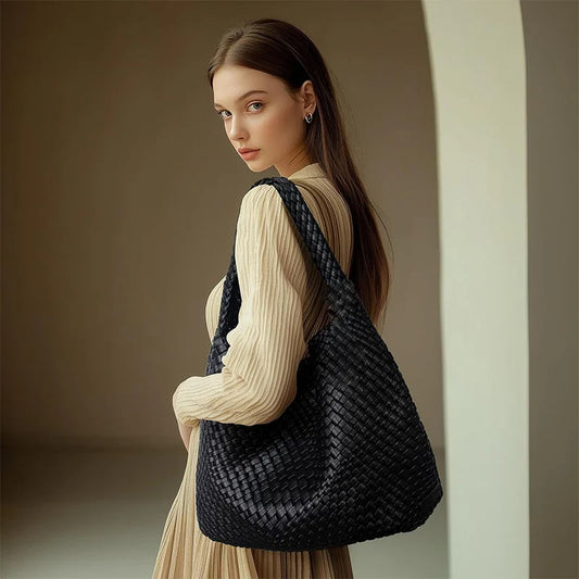 Woven Leather Tote