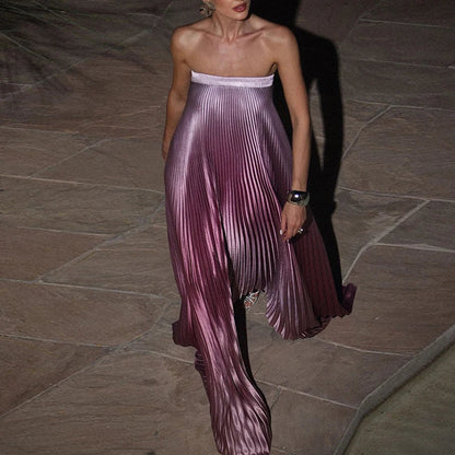 Fanbety Elegant Sleeveless Off-Shoulder Gradient Gown