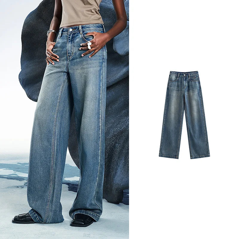 Toyouth Mid-Waist Wide-Leg Jeans
