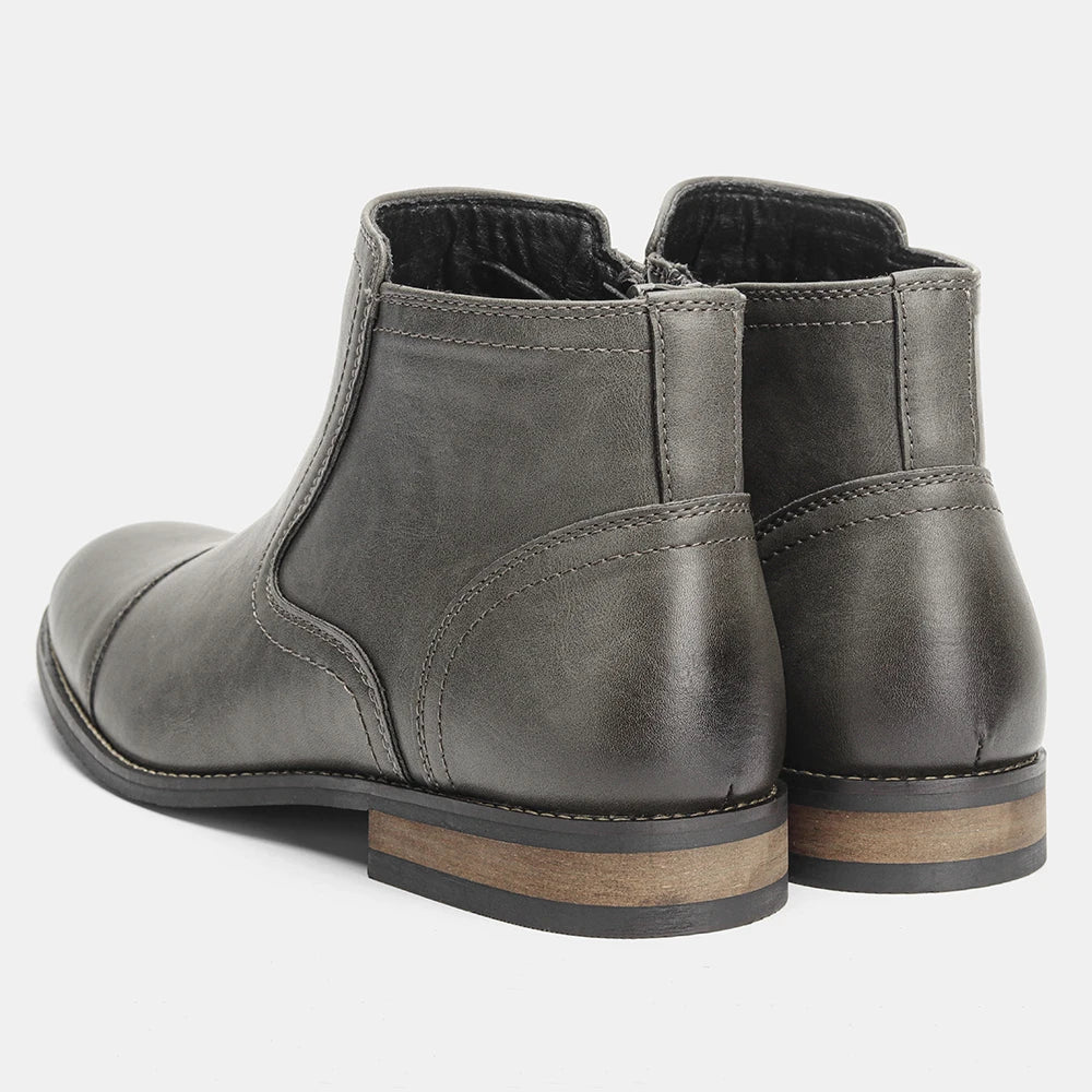 Leather Ankle Square Boots